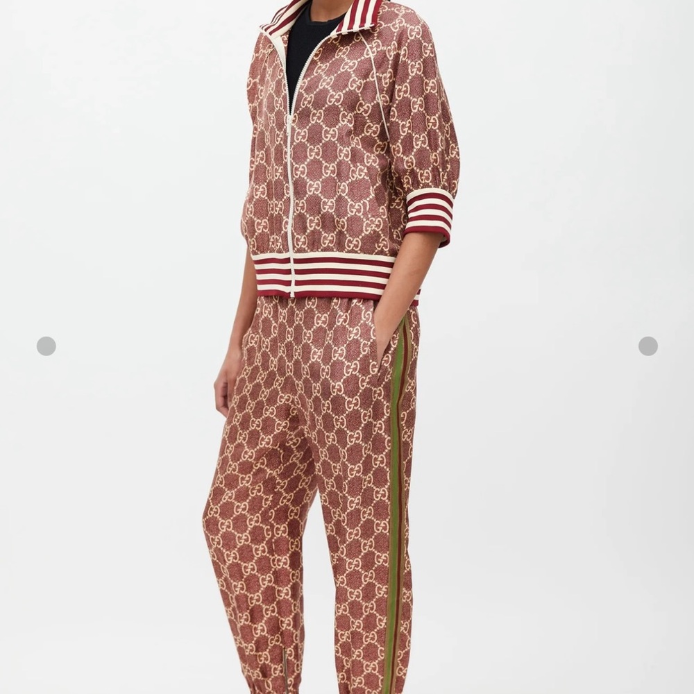 Red & Cream GG Supreme Monogram Track Suit - Medium